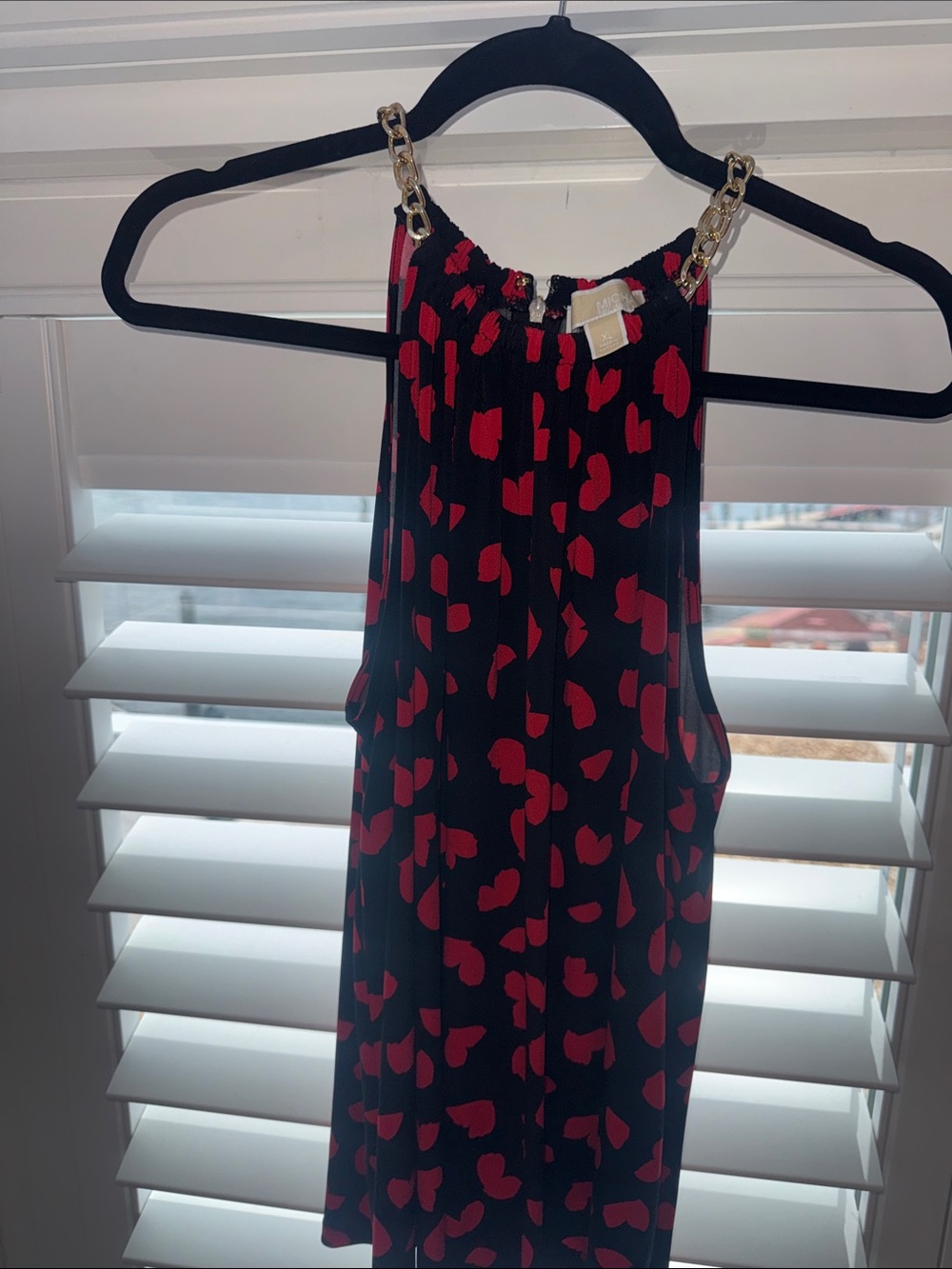 Michael Kors Black Halter Tunic with Red Heart Print - Picture 7 of 7